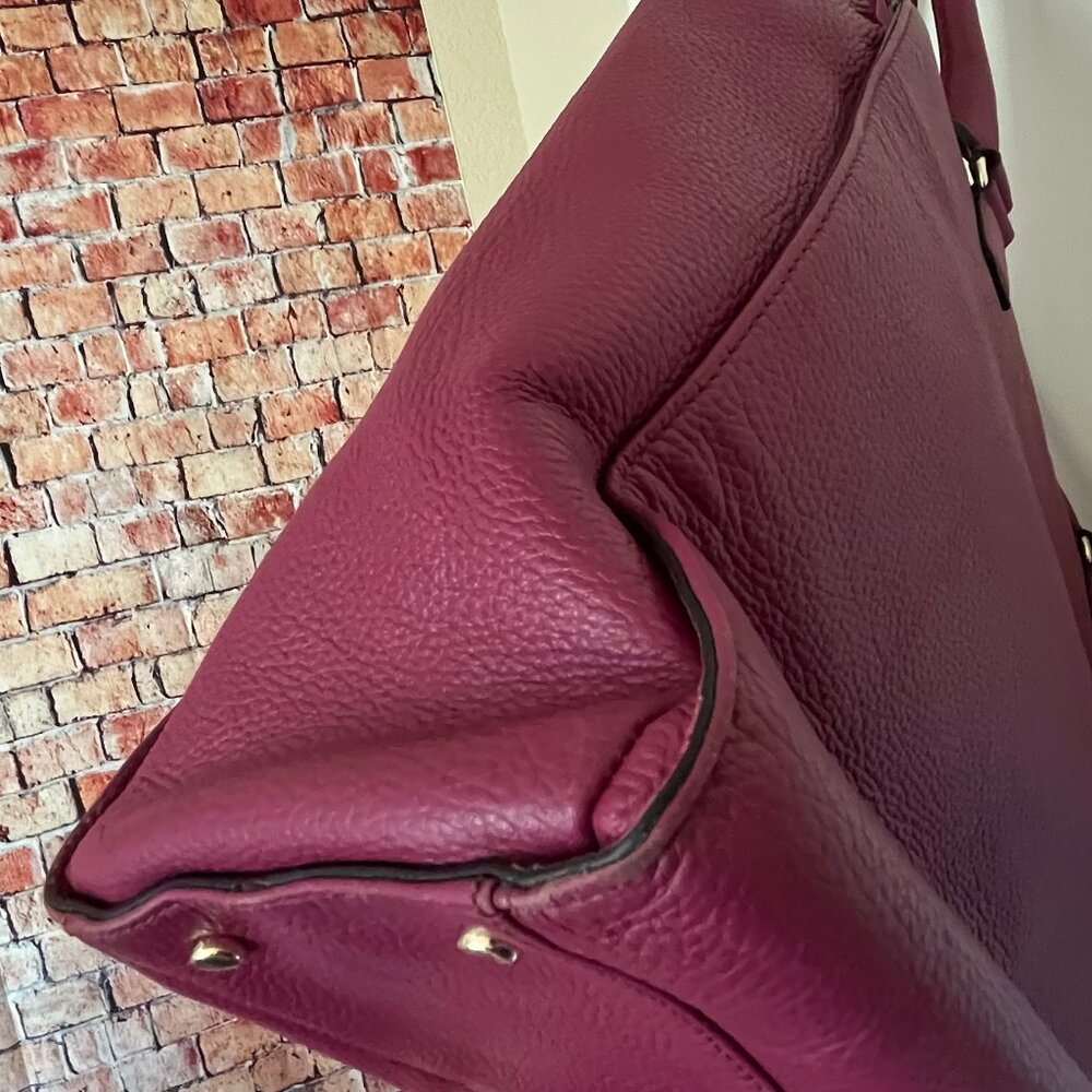 Kate Spade Baxter Street Fernrose Tote Cherrywood Burgundy Pebbled Leather WKRU2 - Picture 11 of 16